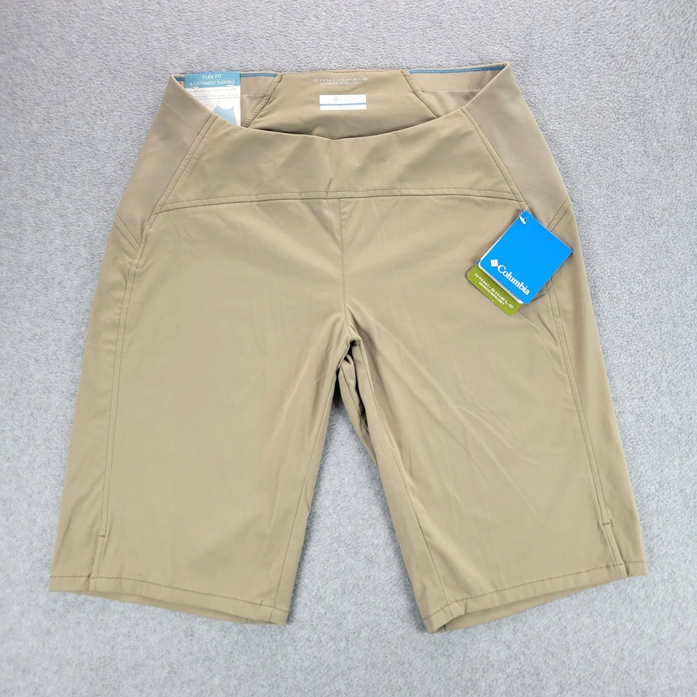 Columbia Back Up Long Sport‎ Short Womens S Tan Hiking Omni-Shield AL4568-976